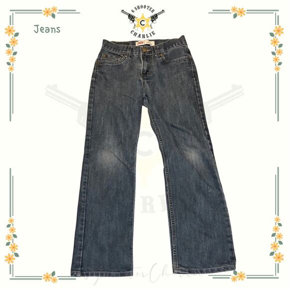 Levis 514 Girls Jeans Size 14 Straight Mid Rise Medium Wash Blue Denim - Picture 1 of 7